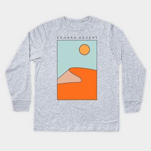 Minimal Style 'Sahara Desert' Illustration Artwork Kids Long Sleeve T-Shirt
